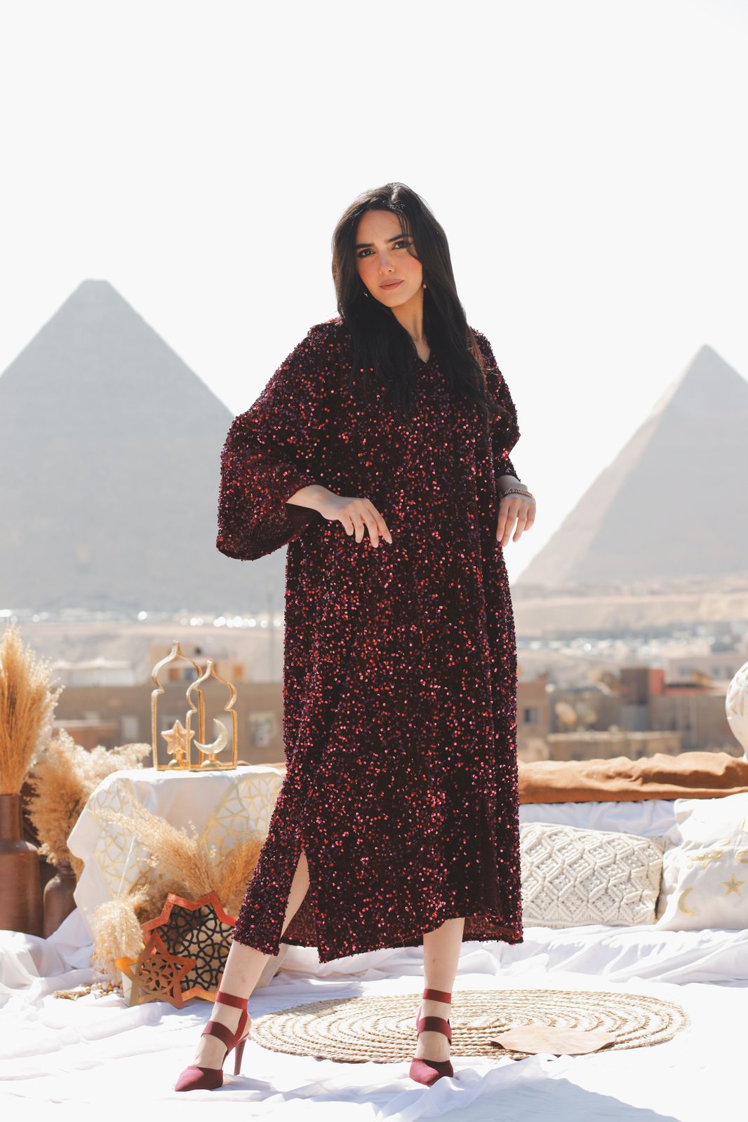 Burgundy Bling Kaftan